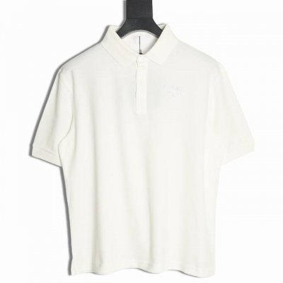 prada 普拉达 25Ss 字母刺绣polo短袖T恤 采用进口田岛绣花机制作 辅料均开磨定制 正确配置 黑色2025普拉达正品包装 克定制定染爽滑珠地 版型大