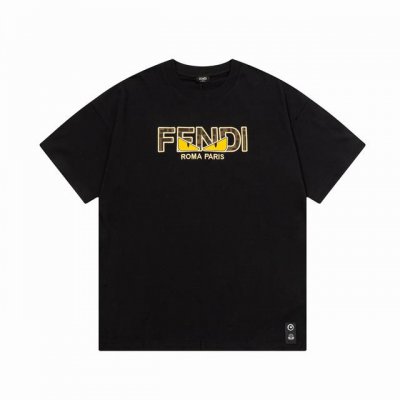 隔天到 Fendi 芬迪 双Ff 老花拼布恶魔眼睛刺绣&& Logo标识精致升级 原版面料 官方同款 短袖T恤 定制260克同缸染面料 手感非常舒服 春夏最新版