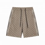 2025 Gucci 古驰 新款针织短裤，定制面料，版型紧致立体，直条纹拼接，定制裤绳五金质感强，顺滑，上身舒适透气，凹凸有型的立体感，时尚休闲穿搭 颜色：图片