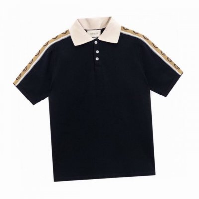 古驰 Gucci 夏季新款 经典双G反光织带拼接翻领短袖polo衫 定制高克重同缸染面料 手感非常舒服 时尚又个性 超级百搭好看的一款 男女都非常合适 人手必备