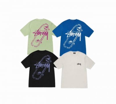 上新款号 S054 stussy斯图西 潮流滑板图案1Ogo印花宽松短T恤男女同款 原版打造 细节高控 -面料精选230G纯棉面料 手感柔软舒适 吸汗透气. -