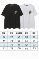 现货 2239 欧洲潮牌男短袖T恤印花彩色十字梵文纯棉半袖加肥加大码宽松上衣250克32支纯棉 颜色：黑色 白色 码数：S M L Xl