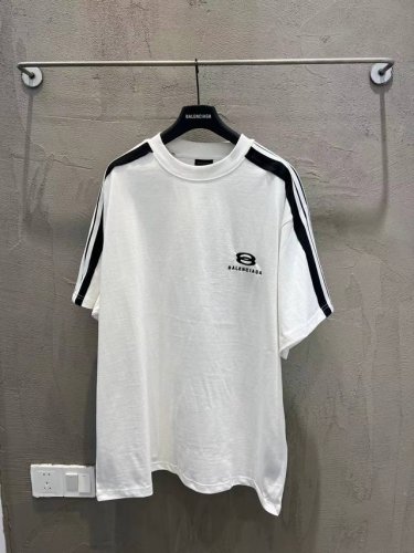 1232# 巴黎世家25新款Balenciaga热卖限定款五道杠拼接撞色双环刺绣短袖T恤.宽松版本.男女同款 码数 1.2.3.4