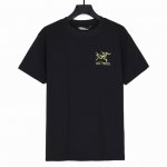 上新 基础黑金标 Arc’Teryx始祖鸟24Ss基础经典Logo印花短袖.前后印花 定制面料洗水后260克重双纱100%精梳全棉面料 印花工艺，螺纹定织定染无