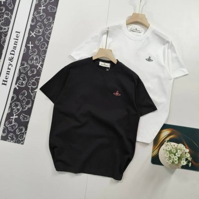 尺码Xs-L爆款推荐 Vivienne West Wood 西太后 经典黑白配色小标刺绣短袖T恤 情侣款 配色高级小众 时髦精必入搭配款 2025年顶流爆款 无