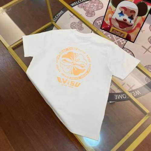p100 Evisu福神2025年春季新品 男女同款商标家花字母印花短袖T恤 码数S-Xxl