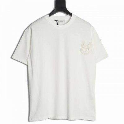 moncler蒙口M字母猫耳朵Logo圆领短袖T恤 独家定制 G32支双纱纯棉面料 质感非常柔软舒适 100%区别市场的顶级面料 搭配350G1×1螺纹 面料与