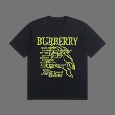 高端品质 Burberry 2025Fall 春夏系列 战马标语短袖T恤 区别普通印花 定织270G32支双纱纯棉面料 宽松版型 男女同款 Size：S M L