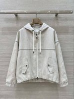 独家首发，高端原单品质 Bc 25春夏新品，行走的高定老钱风休闲穿搭，原单进口金丝亚麻连帽休闲外套！面料纹理超高级！链条装饰经典叠搭神器，极简主义设计奢华不简，