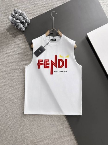 fendi芬迪* 市场独家品质 爆款 2025夏款背心上新 原高版本 芬迪 面料采用340克高密度定制棉 不变形 不缩水 立体垂感爆表 工艺介绍：前幅采用重工植