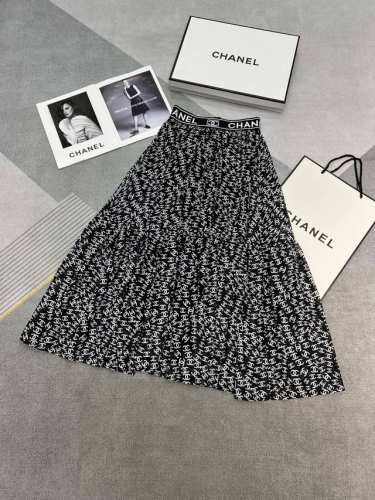 高品质Chanel2025夏季新款双C印花半裙面料轻盈飘逸弹力定位Logo橡筋腰高品质Sml
