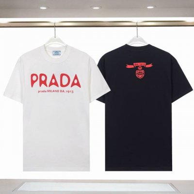 859# 260克 prada 普拉达 25Ss新款 胸前字母Logo印花短袖T恤，采用260克双股32支紧密双纱全棉面料，面料柔软。 颜色: 黑色 白色 尺码