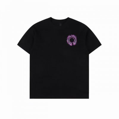 chrome Hearts 克罗心 紫马蹄短袖T恤 采用直喷进口机器印花 五金辅料均开磨定制 正确配置 黑色2025克罗心正品包装 克定制定染双纱棉 版型大 宽
