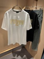 Fen*I 芬*迪2025春夏新款Fd家族Ff男女同款短袖T恤 男女同款百搭极简短袖 意大利原厂订单 Fd家族人气单品 简约纯色系打造 Fd家族经久不衰的标志性