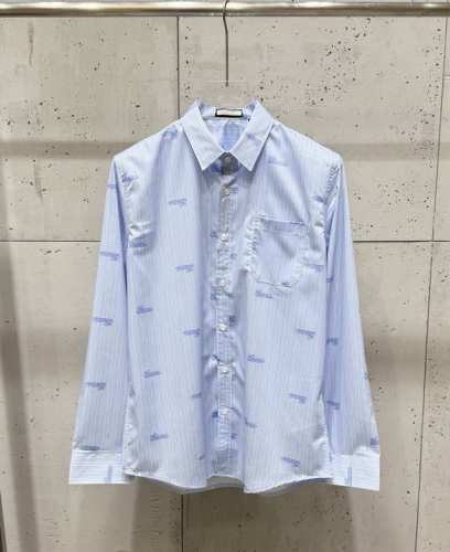 cheny 25春夏新款 Guc古琦 天蓝色条纹签名字母 高品质长袖衬衫 码数：M-3Xl