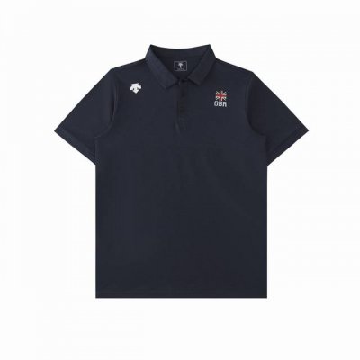 迪桑特Descente 英国铁人三项国家队纯色Gbr徽标Logo 男女同款夏季新款翻领短袖Polo衫 订制面料，细节到位，极具质感！定制纽扣自带身份，立体式硅胶