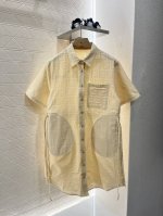 Fend*2025新品上架 提花亚麻抽绳连衣裙 定制Yb进口亚麻提花材质 质感高级 养肤舒适 短袖连衣裙版型 裁剪利落修身 腰身直筒版型起到遮肉包容效果 搭配通