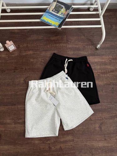尺码：M到3Xl 颜色：浅灰 黑色 25Ralphlauren夏季新款纯棉廓形宽松直筒休闲棉质短裤！海外1000+ 万针重工刺绣小马，刺于插袋上方！棉质面料，轻