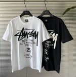 Stussy Ss24 世界巡游系列 Logo印花图案圆领套头短袖T恤 男女同款 辅料：原版拆解开发，一比一定制的小标，领标，水洗，吊牌等等。 精选面料：原版一