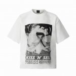Vt9198 “Kiss'n'sell”女王吻别Big Face人像印花复古短袖T恤 小领口设计 白墨数码直喷印花 高街复古重磅Vintage短袖 尺码：S M