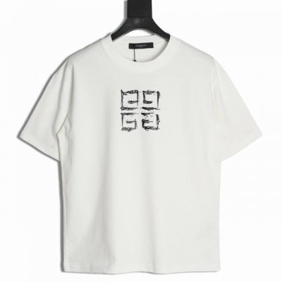givenchy 纪梵希 25Ss 涂鸦短袖T恤 面料采用定制240G 26支特滑双股精棉平纹高密无尘全棉布料。前幅高密度加厚，走线平整，代工品质，全套定制辅料