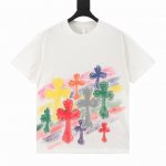 Chrome Hearts 克罗心 彩虹十字架短袖T恤 采用直喷进口机器印花 五金辅料均开磨定制 正确配置 黑色2025克罗心正品包装 280克定制定染双纱棉