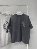 款号：7003-高端品质！25年最新款Choice Hearts硅胶烫钻做旧短袖T恤！ 面料：270G纯棉双纱 颜色： 做旧黑 做旧灰 尺码：S-Xl