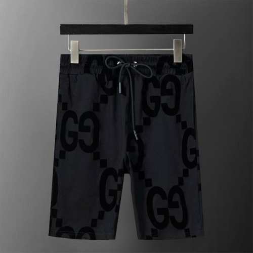 Gucci 古驰 2025年春夏新款男装休闲短裤，满身大G植绒印花，款式时尚 帅气，面料舒适，做工严谨 ，走线工整。上身效果好 码数 M-3Xl 黑色
