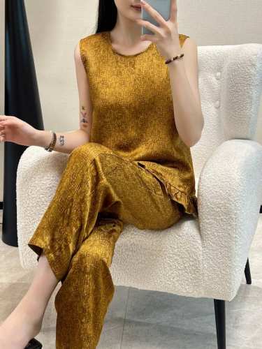 新款 真丝交织香云纱套装 S～Xl