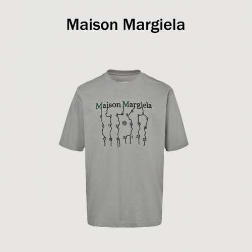 Maisonmargiela 马吉拉 几何数字连线刺绣短袖T恤 重磅精梳260G纯棉双纱面料 百灵达万针刺绣工艺 刺绣字母立体饱满 螺纹定织定染通肩拉条工艺增加