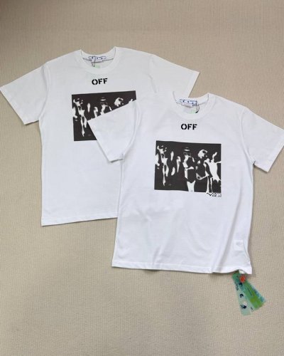 顶级版本上新 O44# -复刻Off-White 朴灿烈檀健次同款C O Virgil Ss24重工独家 新款泼墨黑白相片印花Ow箭头Virgil Abloh警