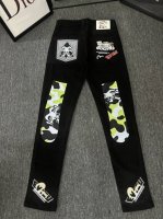 Evisu脏脏做旧牛仔长裤Evisu 福神牛仔裤 情侣款特供中山原厂原浆牛仔，面料环保，做旧拼接元素，和带有欧美风格的腰果花组合，与M的完美结合、个性十足做工精