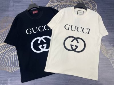 上新 Gucci古驰2025春夏新款印花字母Logo圆领短袖T恤 高版本高版本 280克精棉面料 全网独家首发 百搭款细节处理完美 进口印花Ogo工艺 十分精致