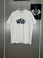 高端原版规格版本 迪奥 Dior 重工印花Logo短袖T恤男女时尚同款 2025Ss新款纯棉双纱 定制面料采用威化布织法，超高端针织工艺，版型紧致立体，顺滑，上