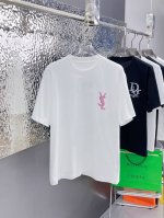 ysl* 顶级货品2025春夏新款首发专柜最新款短袖圆领T恤 高端订制 设计前卫时尚！品牌Logo重工艺设计 高端定制260克面料.手感柔软.穿着舒适.专柜级别