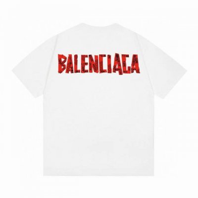 重磅面料300克Balenciaga巴黎世家新款背后红色字母经典款印花短袖 从面料到辅料全部跟足Zp 进口松井公司浆料印花绝不开裂 三标齐全 防潮纸 原版包装袋