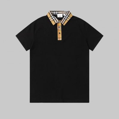 高品质 burberry新款 珠地棉开筒反领短袖 舒适透气 洗水不变形不缩水 经典简约 精致时尚 细节呈现高端品质 男女同款 颜色 黑色 白色 码数 S-2Xl