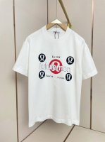 p170 Lululemon新款T恤 植绒打底 搭配硅胶字母 立体感超强 后领品牌皮牌 双层螺纹领口 肩部通肩压条 280G纯棉面料 黑白双色 男女同款码数S-