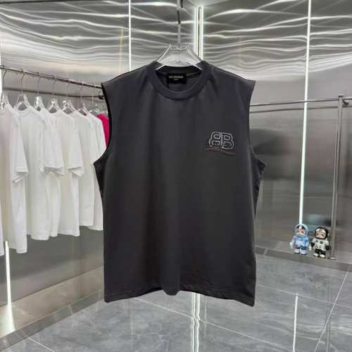 Bal 巴黎世家 2025夏季新款 无袖背心 个性印花 男女同款宽松版 S M L Xl Xxl 五个码 颜色 黑色 白色 灰色