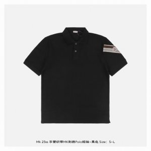moncler 蒙口 25Ss 手臂织带Mk刺绣polo短袖-黑色 纯棉珠地棉面料经典款polo衫 经典系列 图案装饰让商务休闲风增添了经典的色彩 整体高级简单