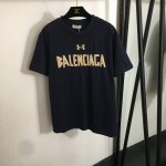 P140款号20250603 Balenciag*新款Logo字母印花纯棉短袖T恤，白色，黑色，咖色，Sml， M码；肩宽47，胸围110，袖长22，衣长71