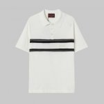 P170 高品质 Gucci 古驰经典黑白条纹针织Polo短袖 高端品质 三标齐全，舒适透气，经典简约，精致时尚，细节呈现高端品质，男女同款。 颜色:黑色 白色