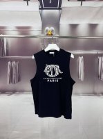 dior*迪奥 2025夏季老花Cd迪奥字母Logo图案印花 坎肩汗背心 运动健身 简约风 走秀款 圆领无袖T恤衫 宽松版型 男女同款 上身效果很赞 透气 颜色