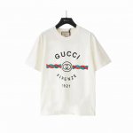 实拍细节图+尺码表 Gucci 古驰 麻花条纹印花短袖T恤 面料采用32支双纱230G面料 定染颜色 电脑扫描1:1出菲林 手工丝网台版印花 进口耐水洗混合浆料