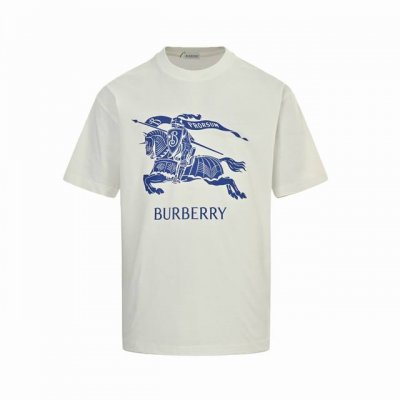 burberry 巴宝莉 25Ss 蓝色战马印花短袖 面料经过2次高温缩水固色 不变形不缩水不起球 26支280G紧密双纱面料 配320G双纱拉架十字紧密高克重