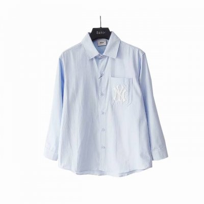 实拍细节图+尺码表 mlb 24Ss梭织大Logo老花衬衣 男女同款 前面大标采用万针刺绣 后背标志性大Logo很有设计感 日常通勤随便穿搭都很Nice 面料轻