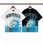 款号G73 黑色白色 Godspeed 25Ss复古水洗做旧短袖T恤 宽松版型 黑色 白色 S-Xl