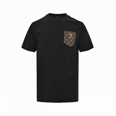 Louis Vuitton 路易威登 24Ss 老花皮标假口袋短袖 采用双股双纱全棉面料，手感更加舒适.亲肤透气不起 球！定制对色螺纹 原版开发，手感柔顺不变形