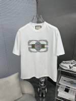Gucci古奇 2025Ss春夏最新款短袖T恤出货啦 2025新款T恤 高版本专用面料 高克重 260G 纯棉面料 上身舒适不失挺阔 针脚刺绣工艺 数字印花 植