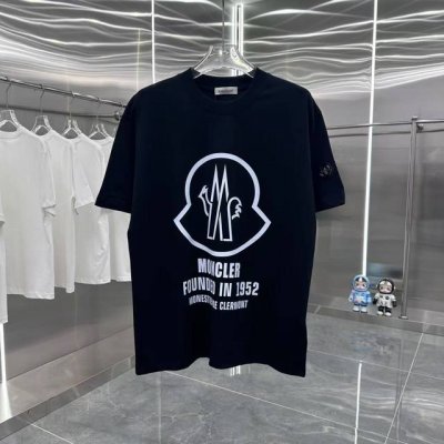 款号：G2155 2025早春Moncler 蒙口 官网同款印花图案 双纱纯棉短袖 - 260G双纱纯棉顶级面料 手感柔软 百分百纯棉独家出货 定染硫化黑无尘处